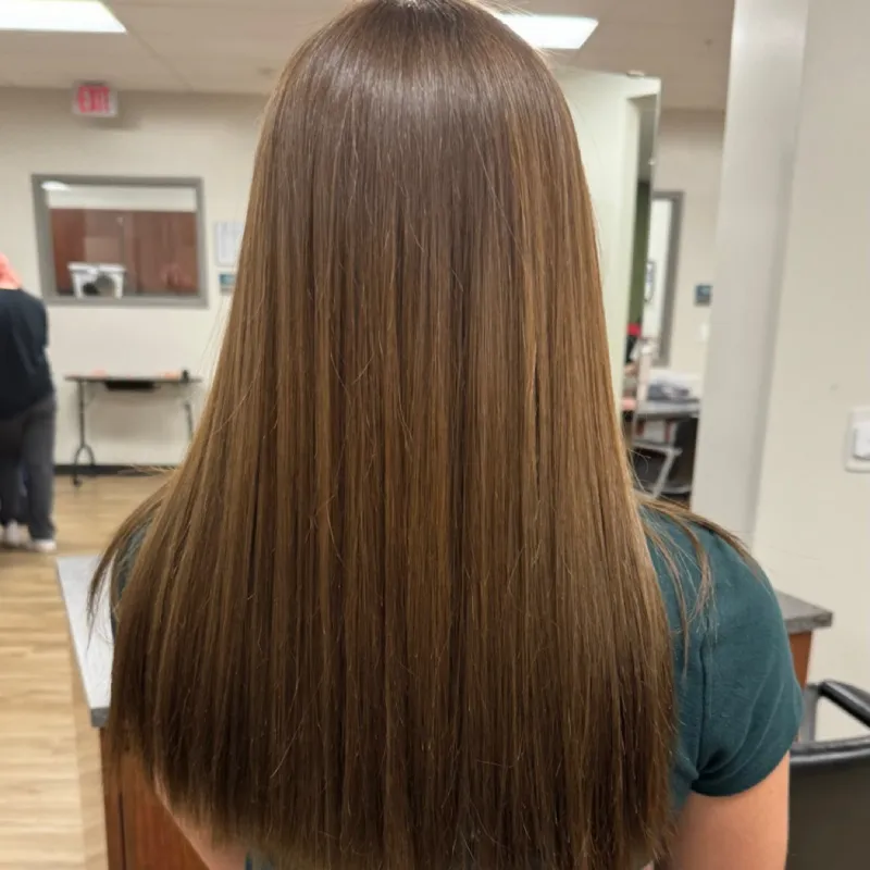 Brunette Straightening