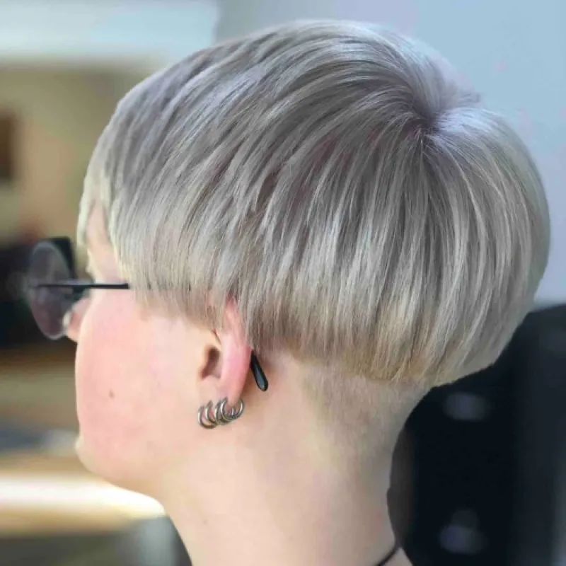 Platinum Undercut Bob
