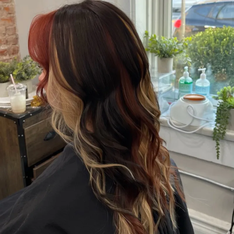 Red and Blonde Balayage