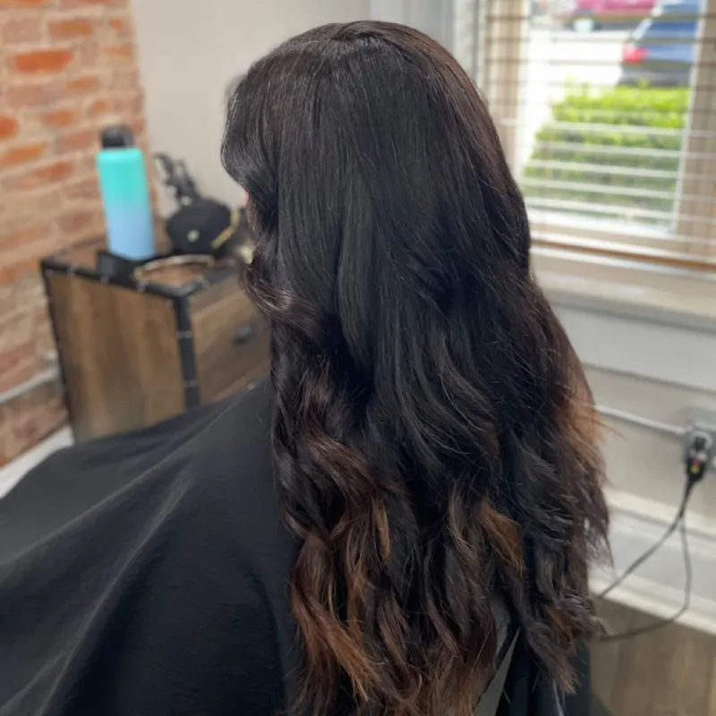 Dark Brunette Curled Style